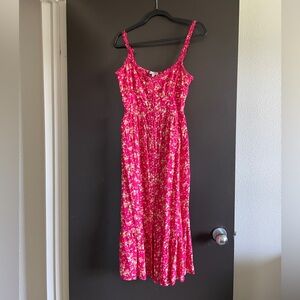Pink floral cami maxi dress